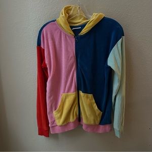 HANNA ANDERSSON french terry cloth colorblock hoodie sweatshirt kids 14/…